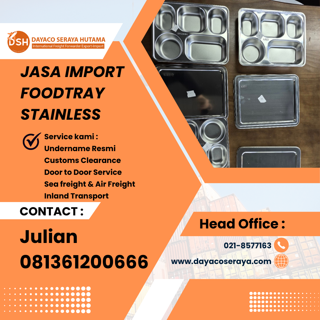 Jasa Import Foodtray Stainless