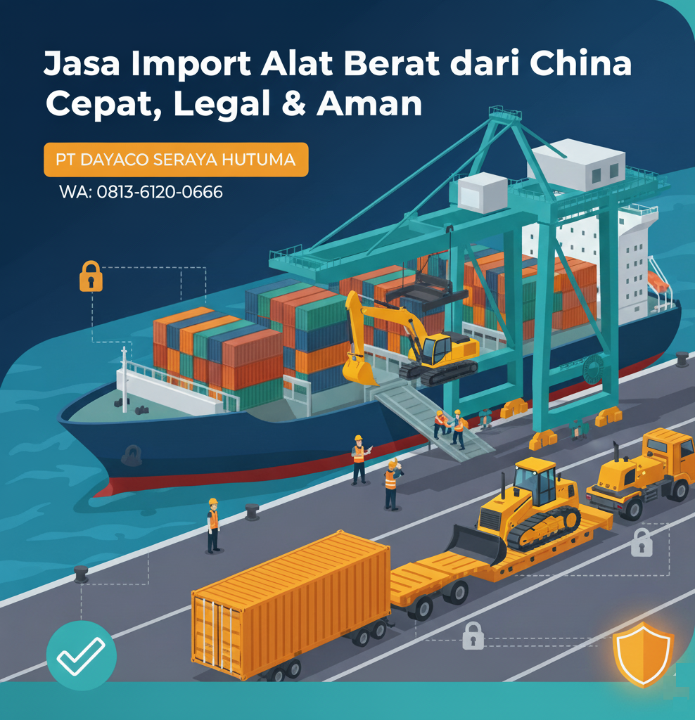 Jasa Import Alat Berat dari China Cepat, Legal & Aman